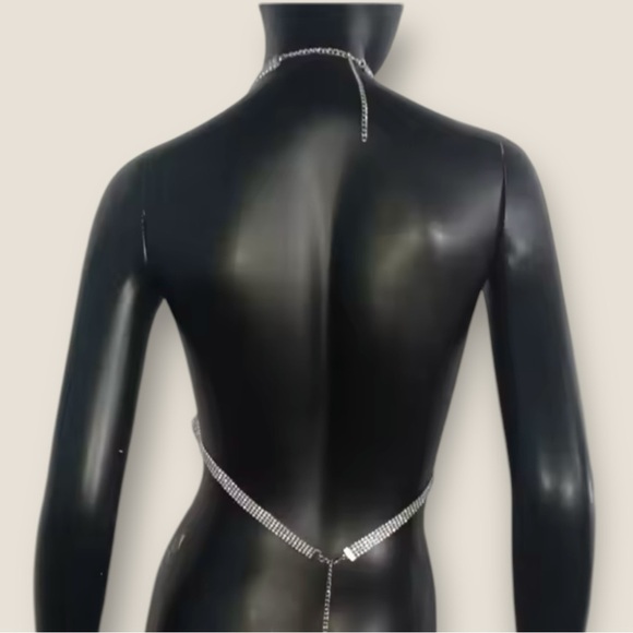 CuratedxEdit | Rhinestone Halter Top | OS | Silver - Picture 2 of 8